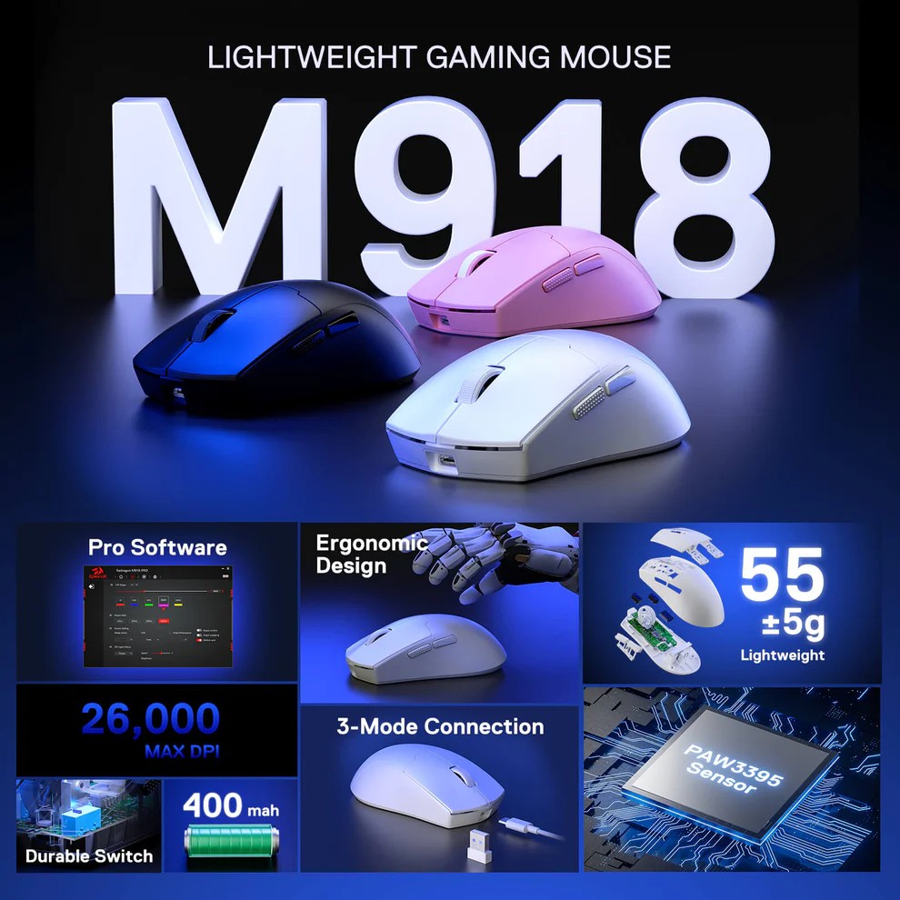 SOURIS GAMER - REDRAGON K1NG MAX PRO NOIR