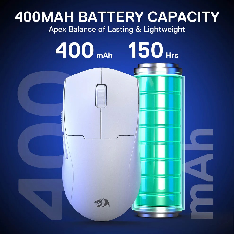 SOURIS GAMER - REDRAGON K1NG MAX PRO BLANC - 149,000&nbsp;TND