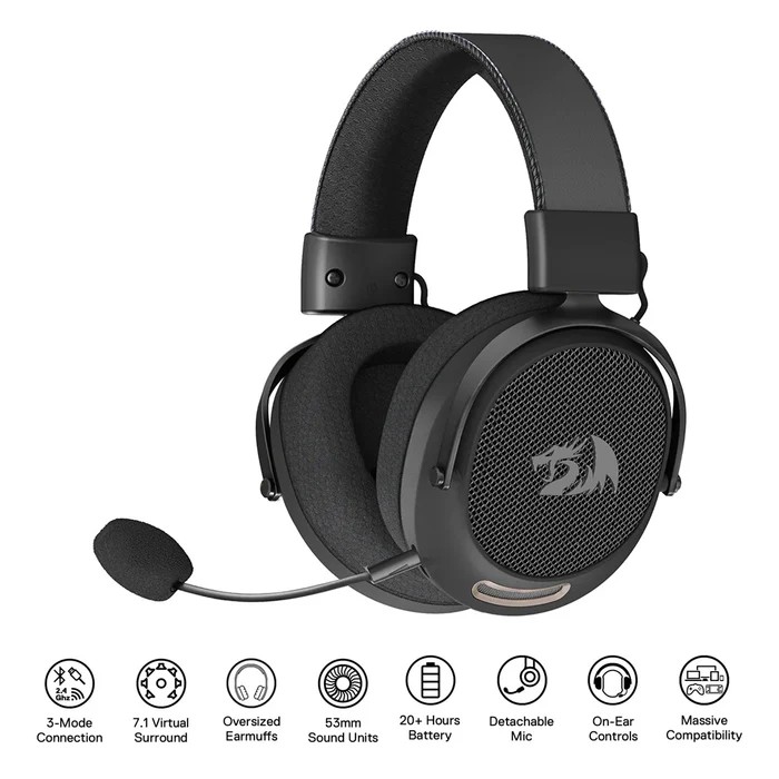 Casque Gamer - REDRAGON H858 Arrow PRO CARBON 7.1 Wireless