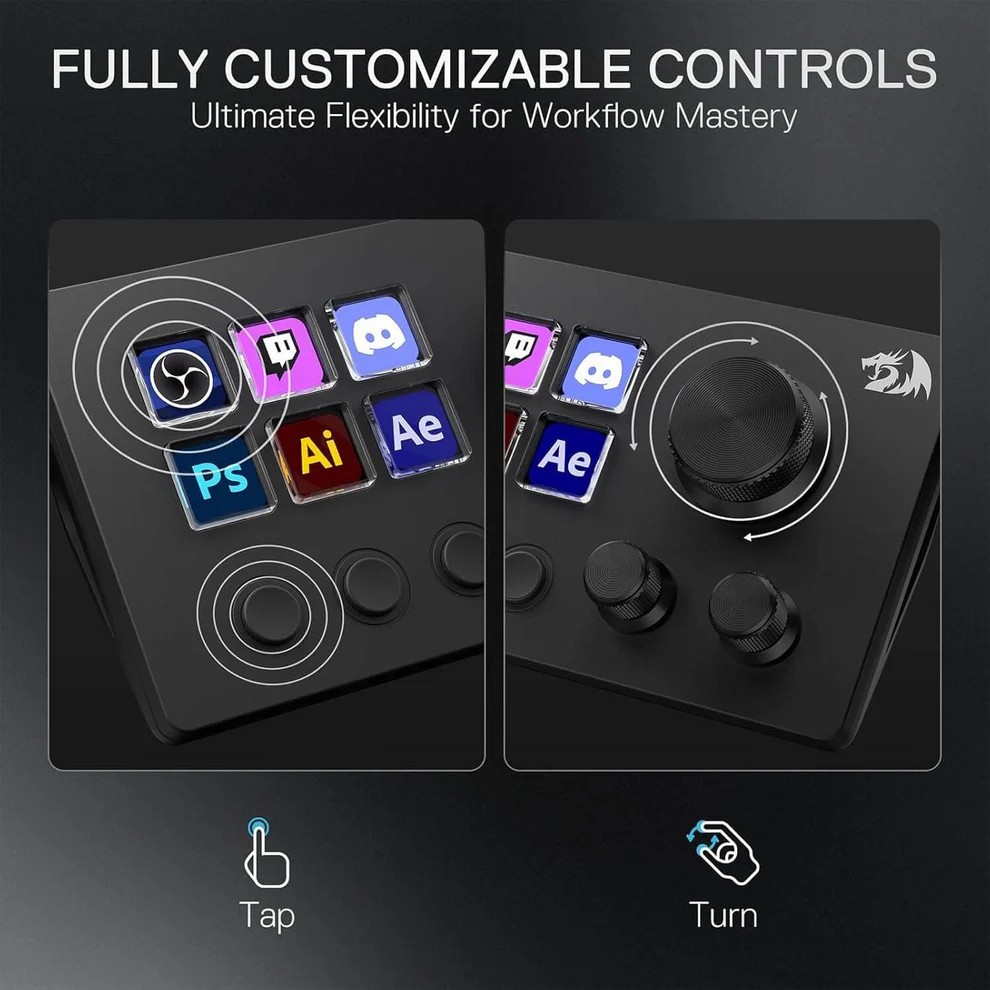 Clavier Gamer - Redragon SS-551 STREAM CONTROLLER Skyrider Black