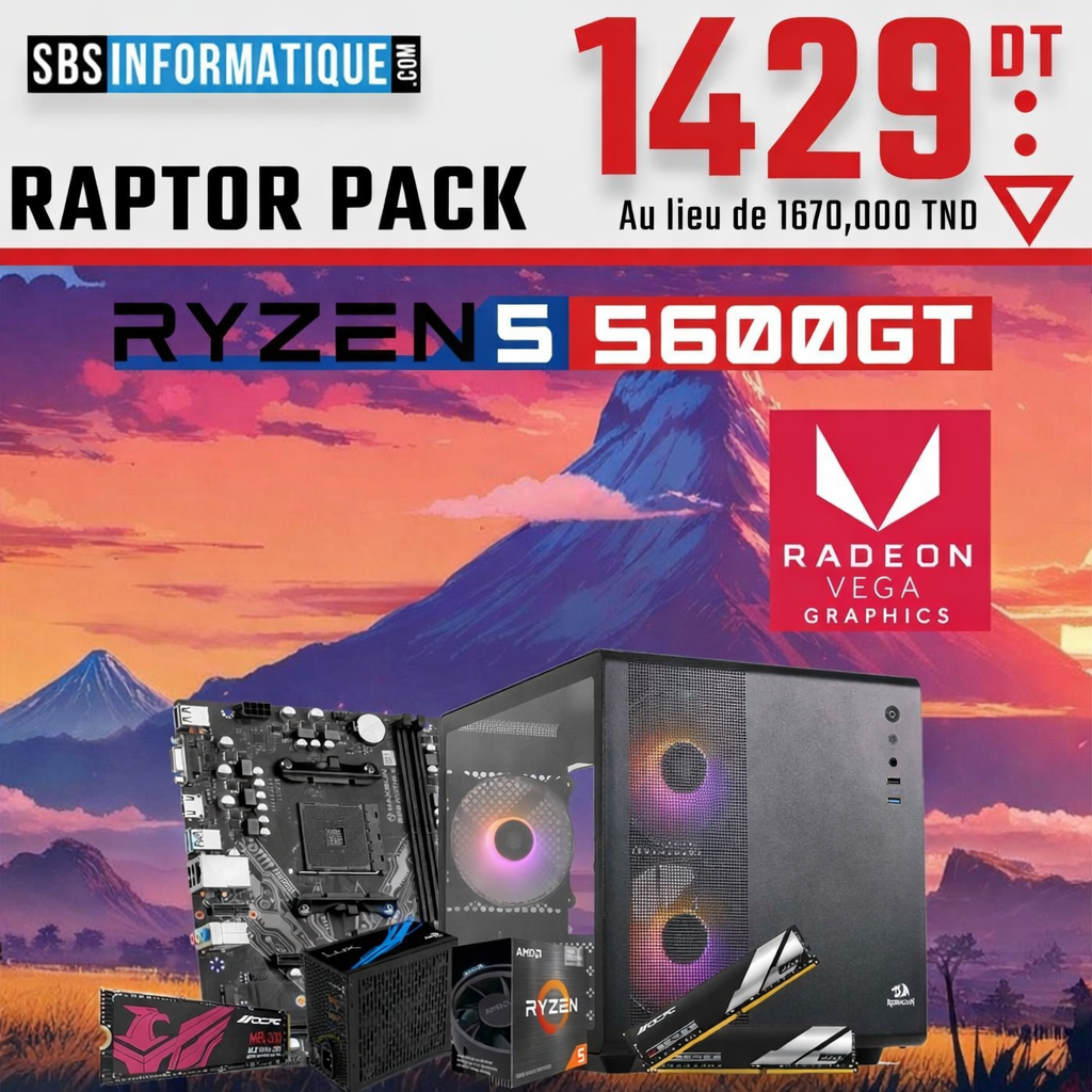 PC Gamer RAPTOR - Ryzen 5 5600GT - Radeon Vega 7 Graphics - 16Gb - 512 Gb