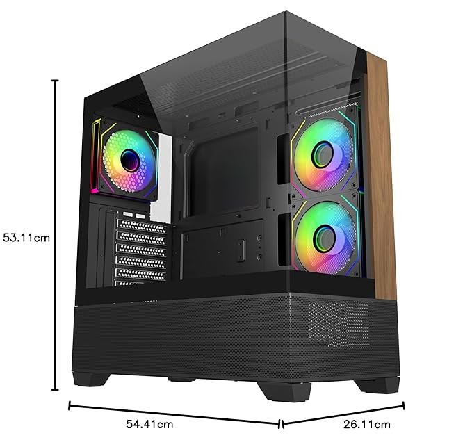 BOITIER GAMER COOLER MASTER Elite 690 Wood Mid Tower Black/Brown