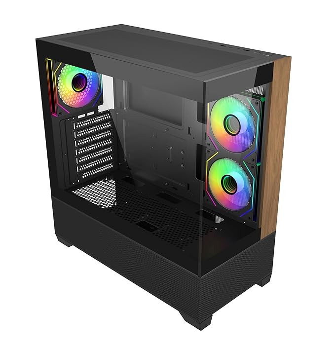BOITIER GAMER COOLER MASTER Elite 690 Wood Mid Tower Black/Brown
