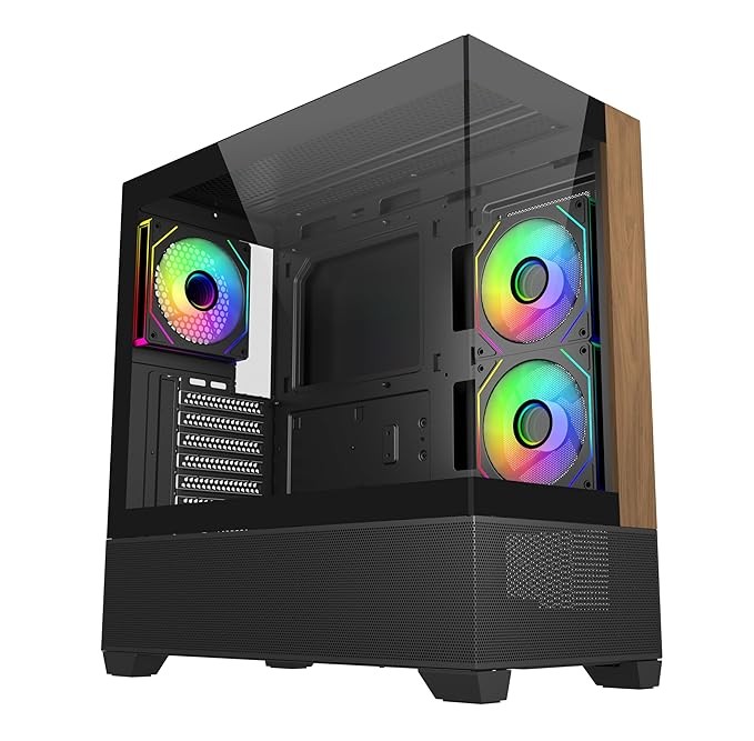 BOITIER GAMER COOLER MASTER Elite 690 Wood Mid Tower Black/Brown