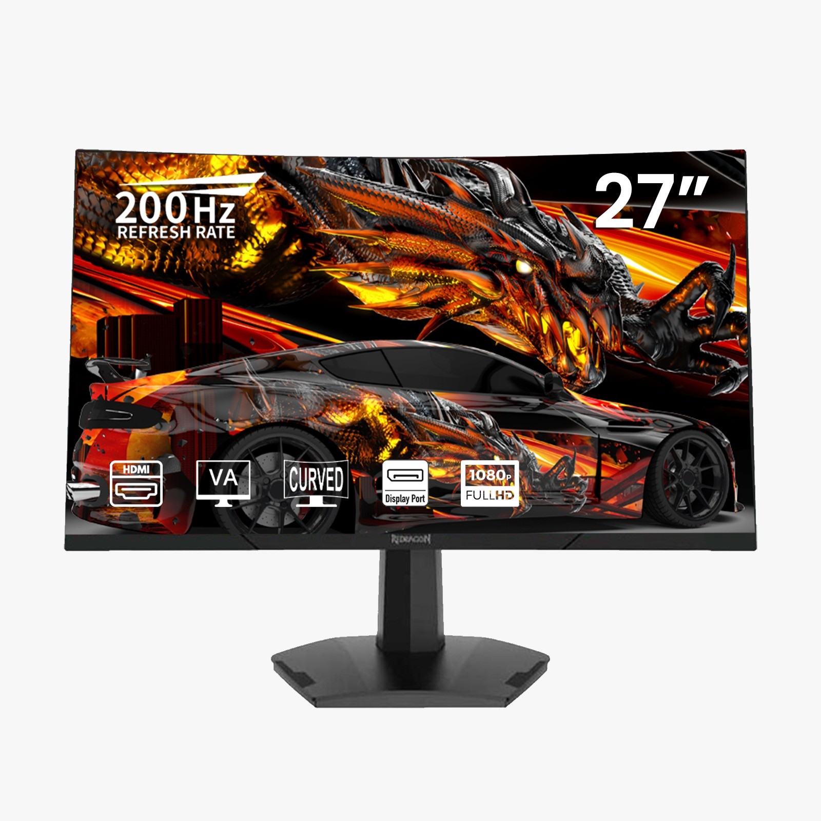 Ecran Gamer - REDRAGON AMBER II 27" 180Hz,1Ms, FREE SYNC-VA LED CURVED
