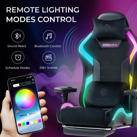 CHAISE GAMING DOWINX LS66D2 NOIR LED RGB