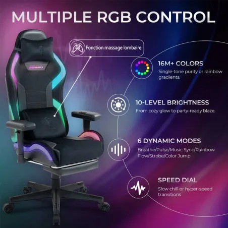CHAISE GAMING DOWINX LS66D2 NOIR LED RGB - 699,000&nbsp;TND