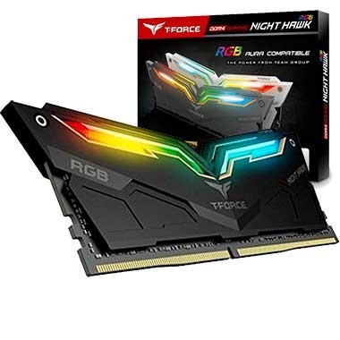 TEAMGROUP NIGHT HAWK RGB BLACK 8GBX2 3600 MHZ