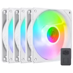 VENTILATEUR BOITIER COOLER MASTER SICKLEFLOW 120 ARGB WHITE EDITION 3 IN 1 - Tunisie
