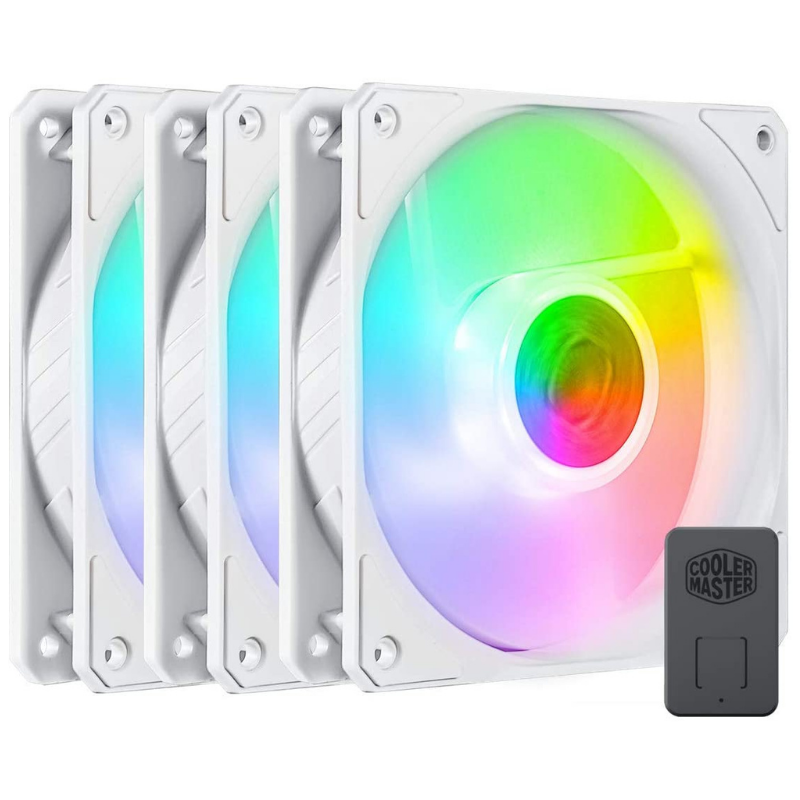 VENTILATEUR BOITIER COOLER MASTER SICKLEFLOW 120 ARGB WHITE EDITION 3 IN 1 - Tunisie
