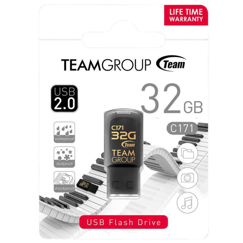 Clé USB 2.0 Team Group C171 - 32 Go - Noir - Tunisie