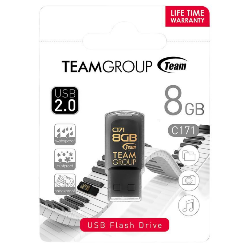 Clé USB 2.0 Team Group C171 - 8 Go - Noir - Tunisie