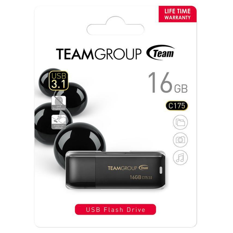 Clé USB 3.2 Team Group C175 16 Go - Noir - Tunisie