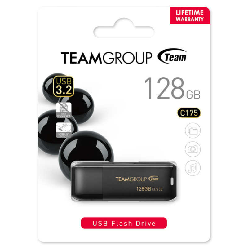 Clé USB 3.2 Team Group C175 128 Go - Noir - Tunisie