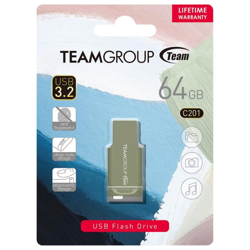 Clé USB 3.2 Team Group C201 - 64 Go - Vert Matcha