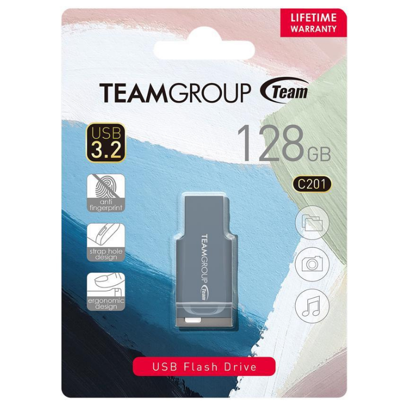 Clé USB 3.2 Team Group C201 - 128 Go - Bleu