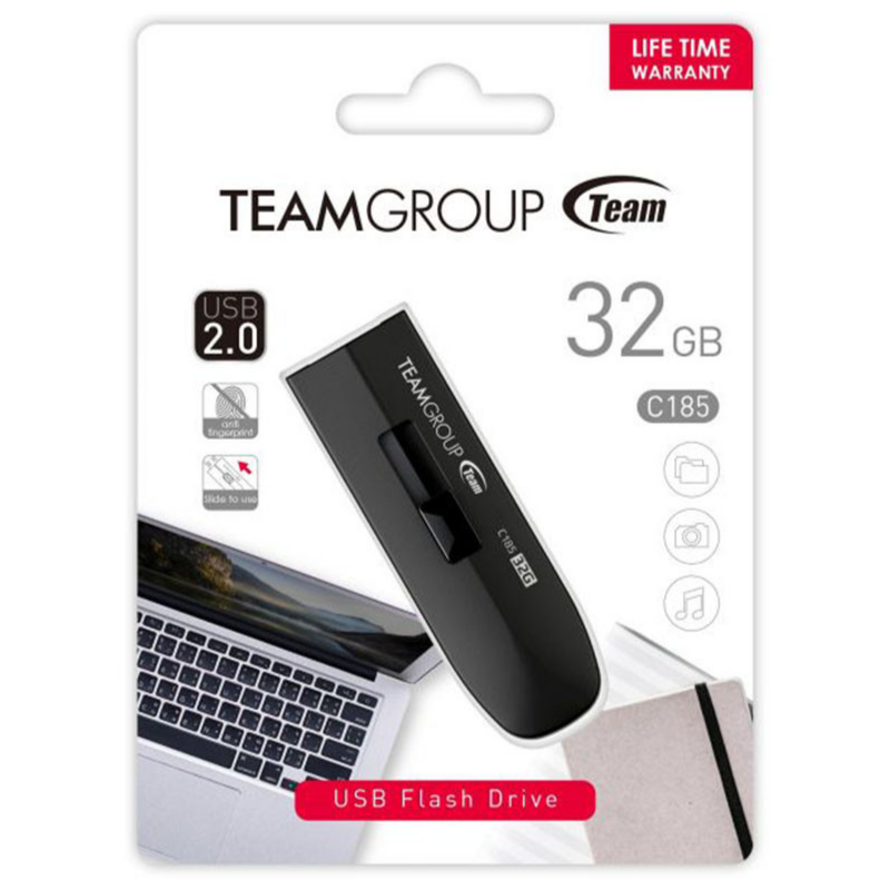 Clé USB 2.0 TeamGroup C185 - 32 Go - Noir - Tunisie