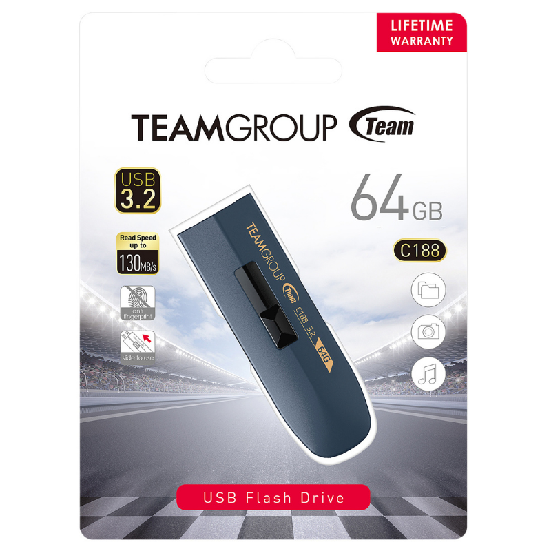 Clé USB 3.1 TeamGroup C188 64 Go - Bleu
