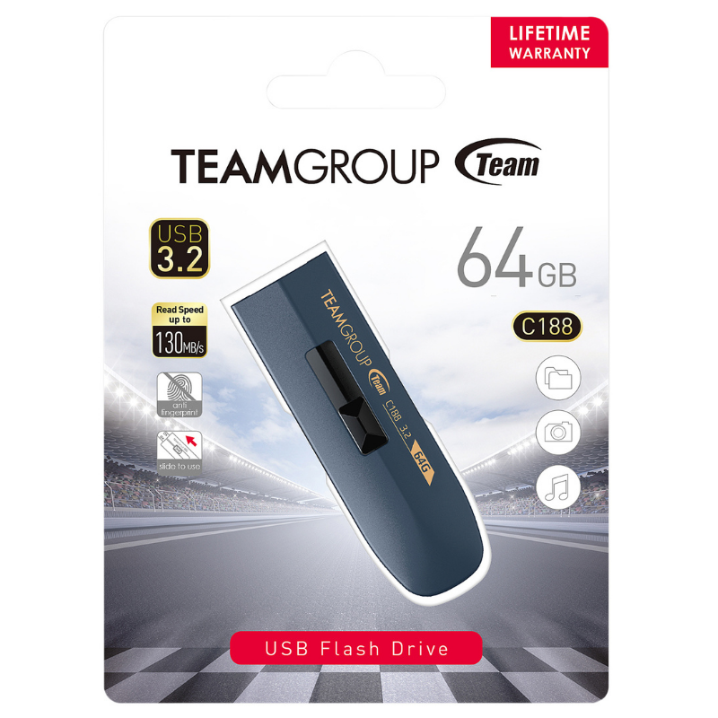 Clé USB 3.1 TeamGroup C188 64 Go - Bleu - Tunisie