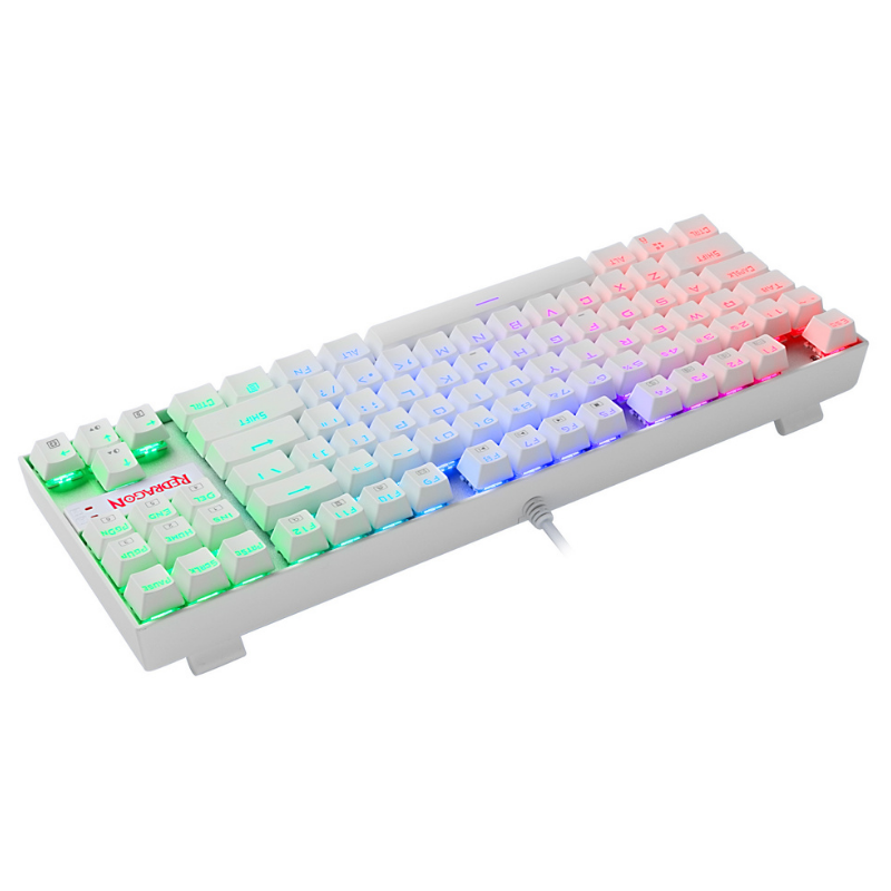 Clavier Mécanique, 64 Touches Design Ergonomique Blanc RVB Gaming Clavier  Longue Durée De Vie De La Batterie Pour La Maison Pour Le Bureau Pour Gaming  Blue Switch 