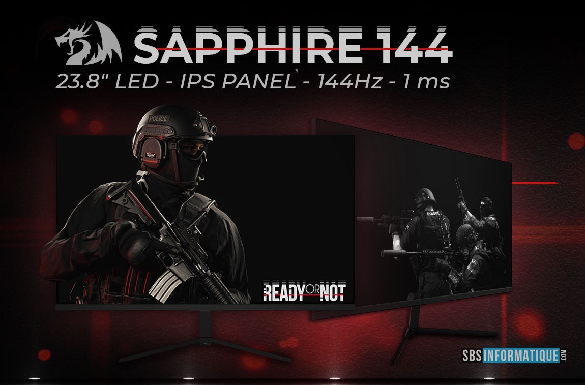 Ecran Gamer - REDRAGON SAPPHIRE 24" 1 MS IPS 144 Hz - Tunisie
