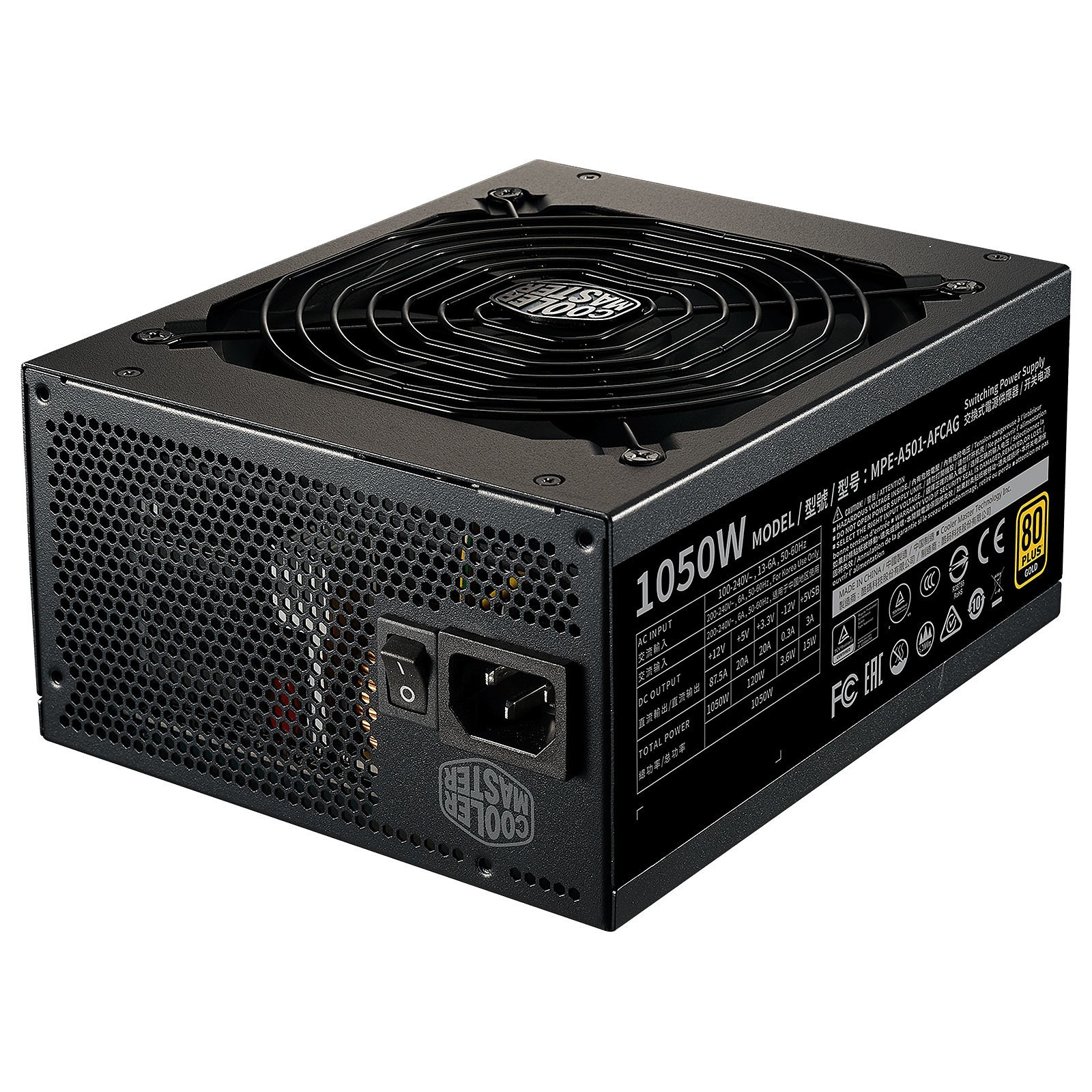 Alimentation Cooler Master MWE GOLD 1050 - V2 FULL MODULAR - Tunisie