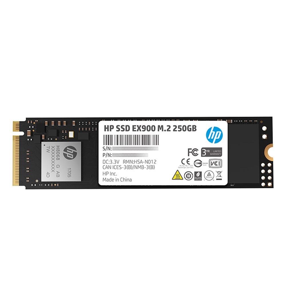 SSD HP EX900 PCIe3.0x4 NVMe 1.3 250Go