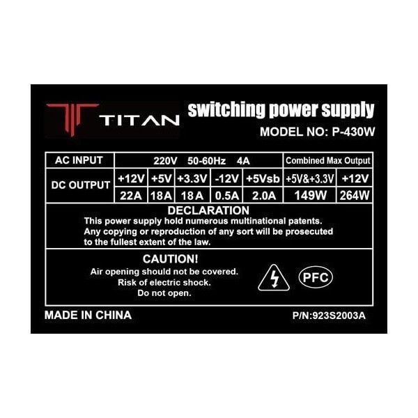 ALIMENTATION - TITAN 430W